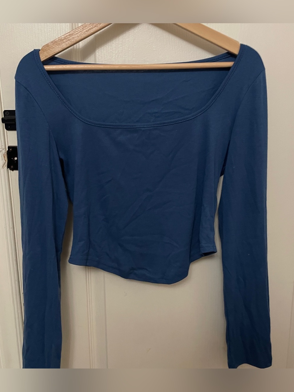Women’s Long Sleeve Scoop Neck Top - Blue